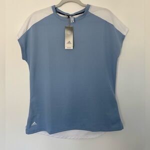NWT Adidas Women’s Light Blue Performance Golf Shirt Tee PrimeBlue Large